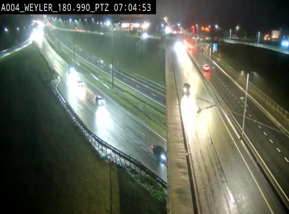 Webcam à la jonction entre la N81 et l'E411 à hauteur de la sortie 32 Longwy/Messancy à Arlon. Vue orientée vers Bruxelles