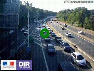 Caméra autoroute sur A6 - Valvert, près de Lyon, en direction de Paris, à hauteur de la sortie 36 Porte du Valvert