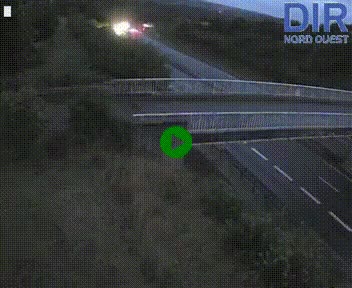 Webcam sur A84 à hauteur de Pont-Farcy, au niveau du pont autoroutier sur la Vire, au sud de Saint-Lô