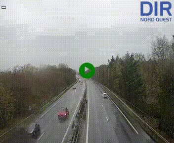 Webcam sur le périphérique de Caen (N814) à l'est de la ville, à Mondeville hauteur de la sortie 2, Presqu'île-Rives de l'Orne, au bout de l'autoroute A13