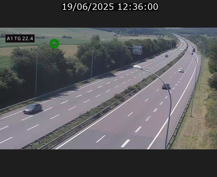 Traffic live webcam Luxembourg Flaxweiler - A1 direction Luxembourg - BK 22.4