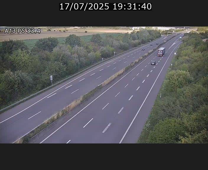 Webcam trafic sur A13 à hauteur de Mondorf-les-Bains en direction d'Altwies