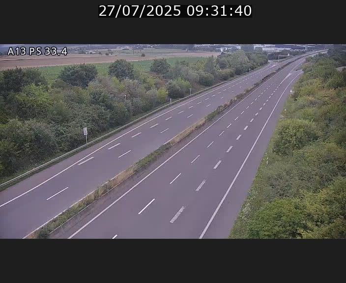 Webcam trafic sur A13 à hauteur de Mondorf-les-Bains en direction d'Altwies