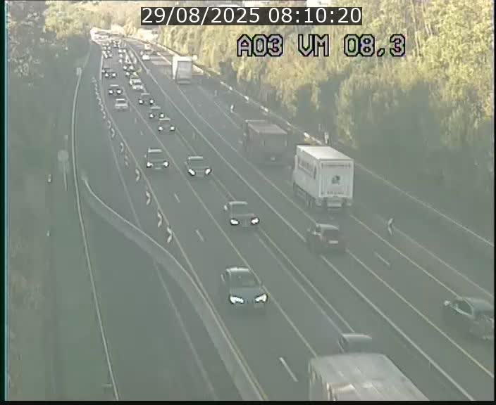 Traffic live webcam Luxembourg Bettembourg - A3 - BK 8.3 - direction France