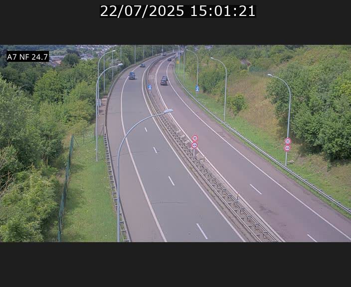 Caméra trafic Luxembourg - A7, Schieren direction Mersch