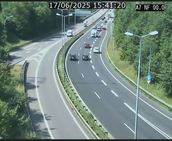 Caméra autoroute Luxembourg A7 - Echangeur A1/A7 Grünewald direction Tunnel Stafelter