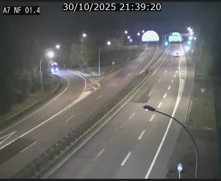 Caméra autoroute Luxembourg A7 - Echangeur Waldhaff - direction Tunnel Stafelter