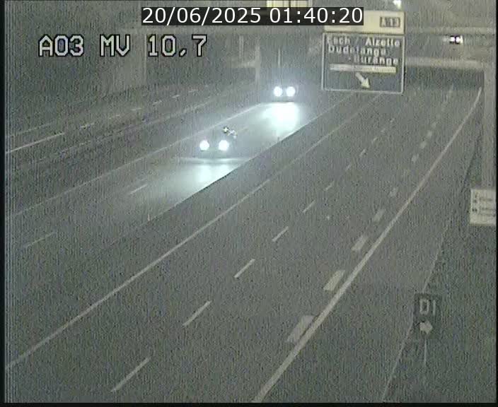 Traffic live webcam Luxembourg Croix de Bettembourg - A3 - BK 10.7 - direction France