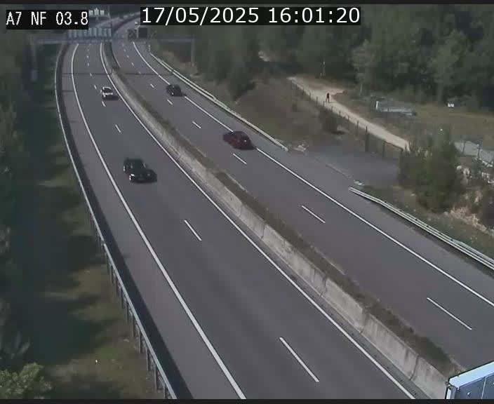 Webcam autoroute A7 au Luxembourg à la sortie du Tunnel Stafelter vers le Nord