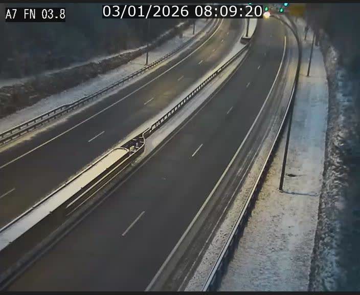 Caméra autoroute Luxembourg A7 - Passage à gibier Rëngelbour - direction Tunnel Stafelter