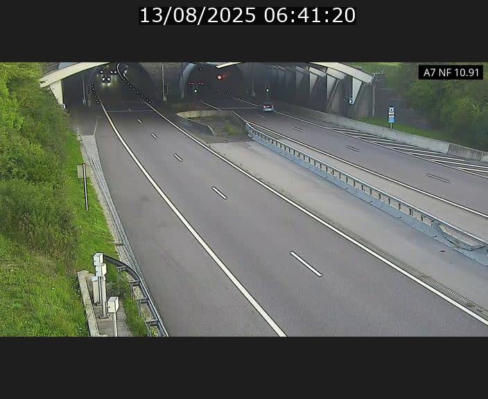 Caméra trafic Luxembourg - A7, Tunnel Gousselerbierg, entrée sud, direction Mersch