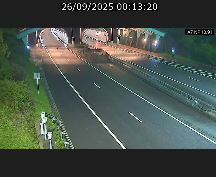 Caméra trafic Luxembourg - A7, Tunnel Gousselerbierg, entrée sud, direction Mersch