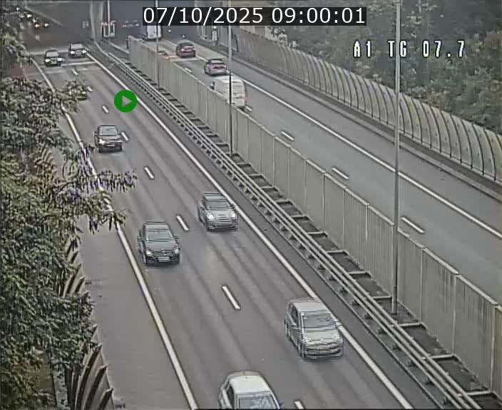 Traffic live webcam Luxembourg Kirchberg - A1 direction Luxembourg-ville - BK 7.7