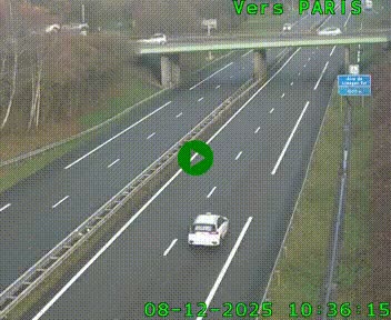 Caméra routière sur l'autoroute A20 au nord de Limoges, à la jonction avec la N520. Vue orientée vers Paris