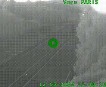 Caméra routière sur l'autoroute A20 au nord de Limoges, à la jonction avec la N520. Vue orientée vers Paris