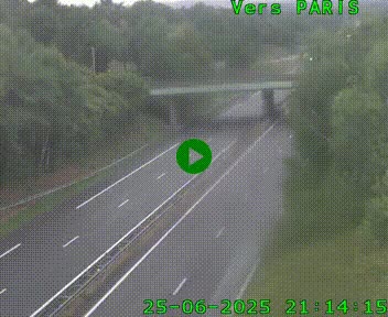 Caméra routière sur l'autoroute A20 au nord de Limoges, à la jonction avec la N520. Vue orientée vers Paris
