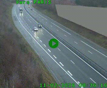 Caméra routière sur l'autoroute A20 à Saint-Pardoux-l'Ortigier, à la jonction avec l'A89. Vue orientée vers Paris
