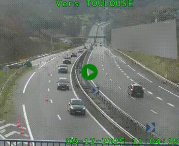 Caméra routière sur l'autoroute A20 à Noailles, en périphérie de Brive-la-Gaillarde. Vue orientée vers Toulouse