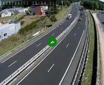 Caméra autoroute A75 à hauteur du col du rocher blanc en direction de Montpellier
