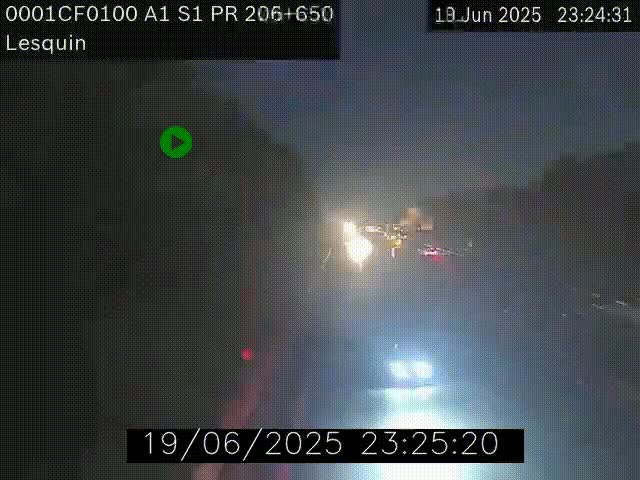 Webcam autoroute A1 à hauteur de Lesquin. Vue orientée vers Lille