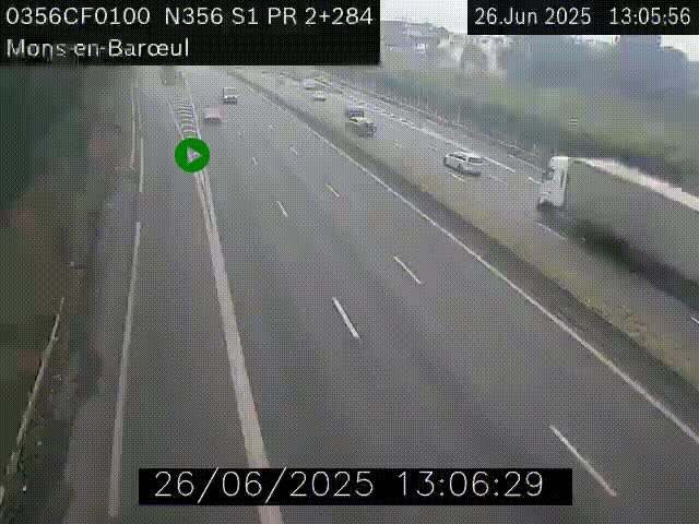 Webcam à l'entrée de Lille en direction du périphérique, à proximité de Mons-en-Baroeul sur la N356