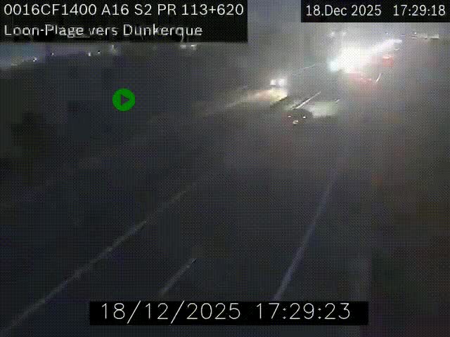 Webcam autoroute A16 à hauteur de Loon-Plage. Vue orientée vers Dunkerque et la Belgique.