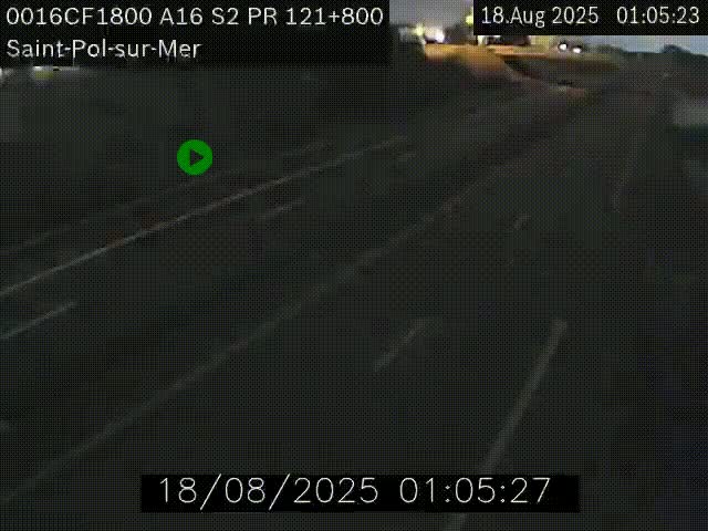 Webcam autoroute A16 à proximité de Dunkerque, à hauteur de la sortie Saint-Pol-sur-Mer. Vue orientée vers Calais