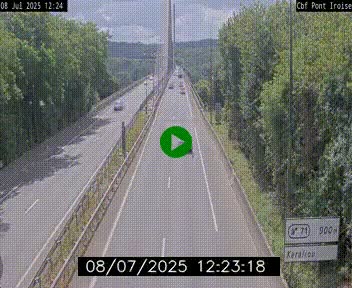 Webcam sur la N165 après le Pont de l'Iroise, à l'entrée de Brest