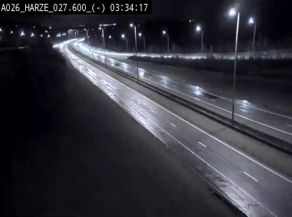 Webcam E25/A26 à Aywalle, à hauteur de la sortie Harzé. Vue orientée vers liège