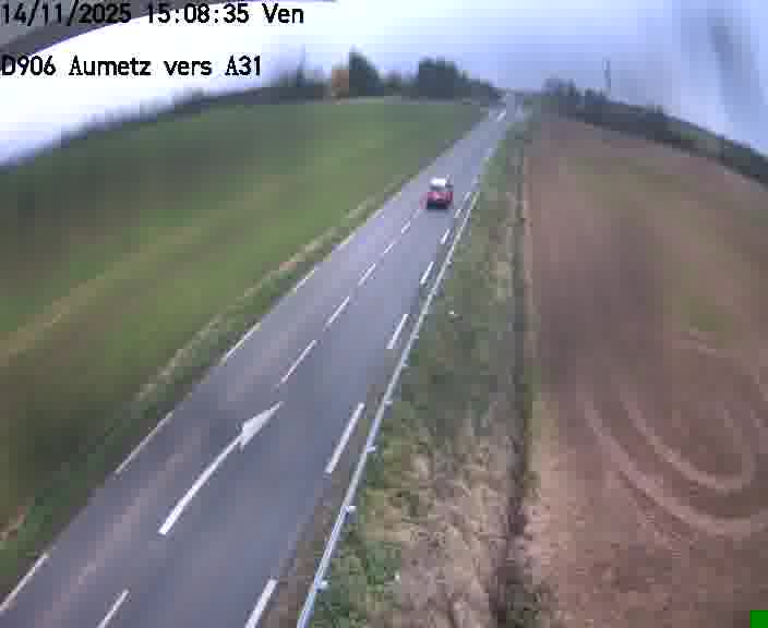 Webcam sur la D906 à Aumetz, juste après la fin de la D16. Vue orientée vers A30