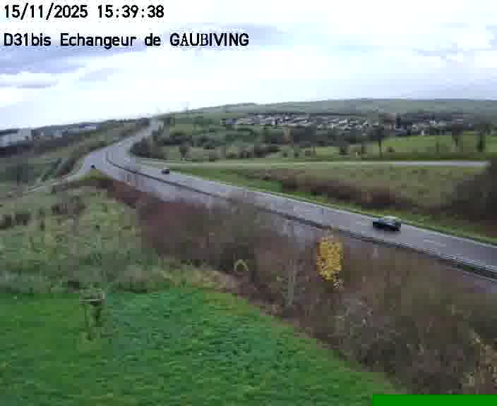 Dispositif d’observation sur D31bis (France) à Gaubiving, en direction de Sarreguemines, offrant une visualisation fiable des conditions de circulation.