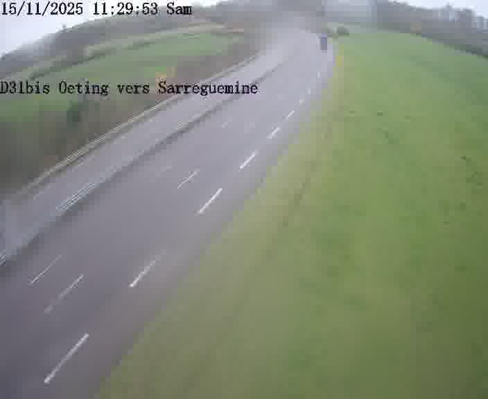 Webcam installée le long de D31bis (France) à Oeting, pointée vers Sarreguemines, utile pour suivre précisément les conditions de trafic.