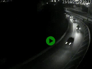 Caméra autoroute à la jonction entre l'A7 et la D301 (Boulevard urbain Sud de Lyon) à Feyzin, au sud de Lyon. Vue orientée vers Mions