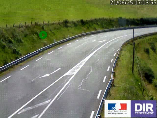 Webcam sur le col Pin Bouchain, vue orientée vers Roanne, en provenance de Lyon sur la nationale 7 (N7)