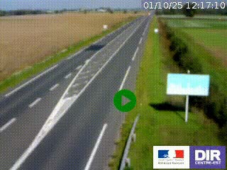 Webcam routière sur la RN7 à hauteur de Toulon-sur-Allier, entre Moulins et Vichy