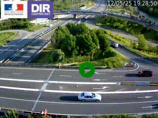 Webcam traffic à Grenoble-sud sur l'autoroute A480. Vue orientée vers l'entrée et la sortie de Grenoble