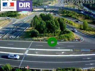 Webcam traffic à Grenoble-sud sur l'autoroute A480. Vue orientée vers l'entrée et la sortie de Grenoble