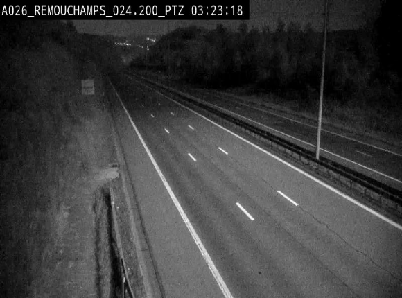Webcam E25/A26 à Aywalle, à hauteur de Spa. Vue orientée vers Liège