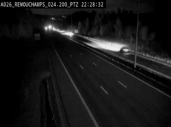 Webcam E25/A26 à Aywalle, à hauteur de Spa. Vue orientée vers Liège