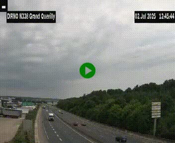 Webcam routière sur N338 à hauteur de Grand-Quevilly en périphérie de Rouen. Vue orientée vers Rouen