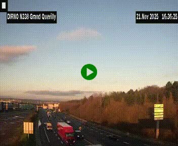 Webcam routière sur N338 à hauteur de Grand-Quevilly en périphérie de Rouen. Vue orientée vers Rouen