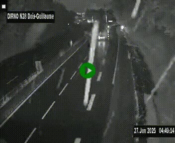 Webcam routière à hauteur de Bois-Guillaume en périphérie de Rouen. Vue orientée vers Rouen