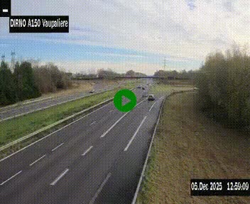 Webcam autoroute A150 à hauteur de La Vaupalière en périphérie de Rouen. Vue orientée vers Rouen