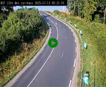 Webcam en haut de la Côte des Carreaux sur la N31 à Avesnes-en-Bray. Vue orientée vers Rouen