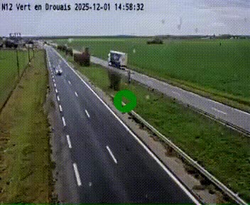 Webcam à hauteur de Vert-en-Drouais sur la N12, en périphérie de Dreux. Vue orientée vers Alençon
