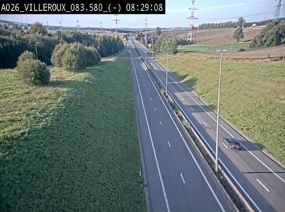Webcam autoroute A26/E25 à hauteur de Vaux-sur-Sûre, à la jonction avec la N85 en direction de Liège - BK 83.6