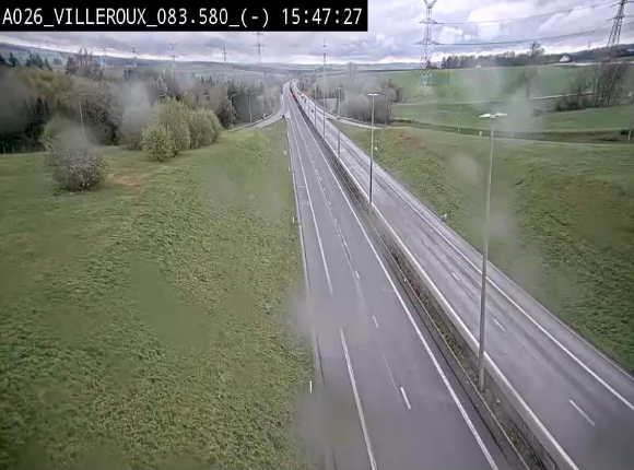 Webcam autoroute A26/E25 à hauteur de Vaux-sur-Sûre, à la jonction avec la N85 en direction de Liège - BK 83.6
