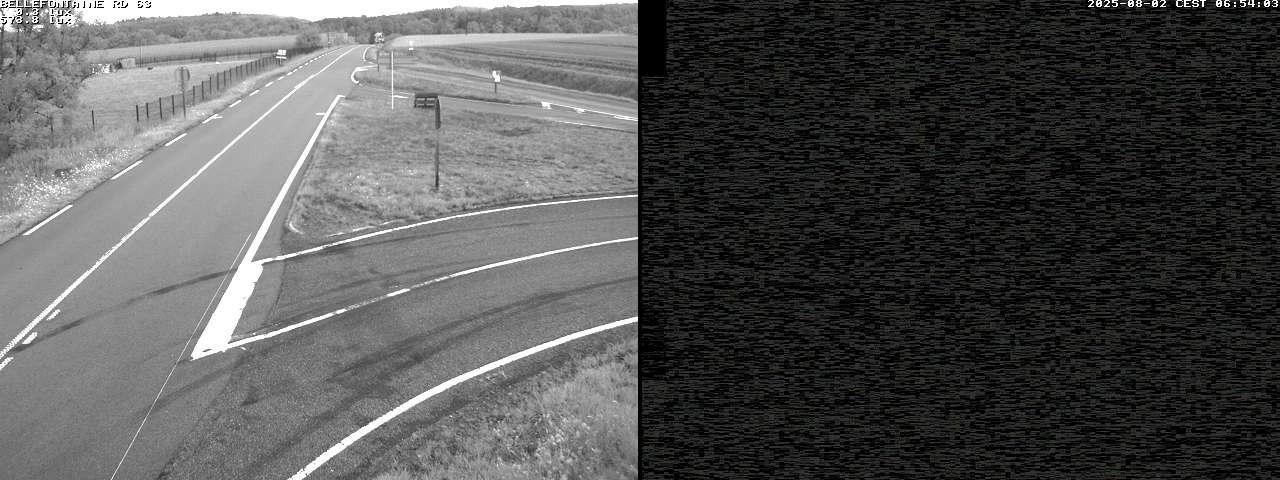 Webcam à Bellefontaine dans les Vosges à 552 mètres d'altitude sur la D63, à la jonction avec la D20A