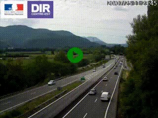Caméra trafic à Meylan sur la Rocade-Sud de Grenoble en direction d'Aix-en-Provence