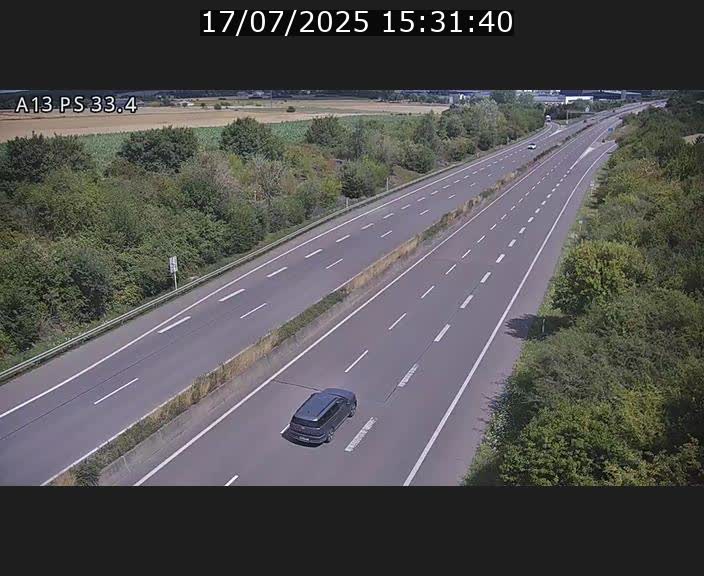 Webcam trafic sur A13 à hauteur de Mondorf-les-Bains en direction d'Altwies